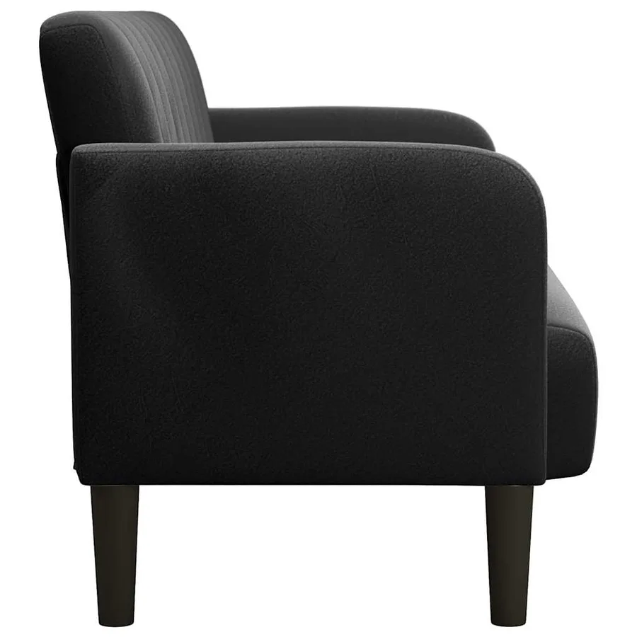Canapé causeuse noir 109 cm velours - 4