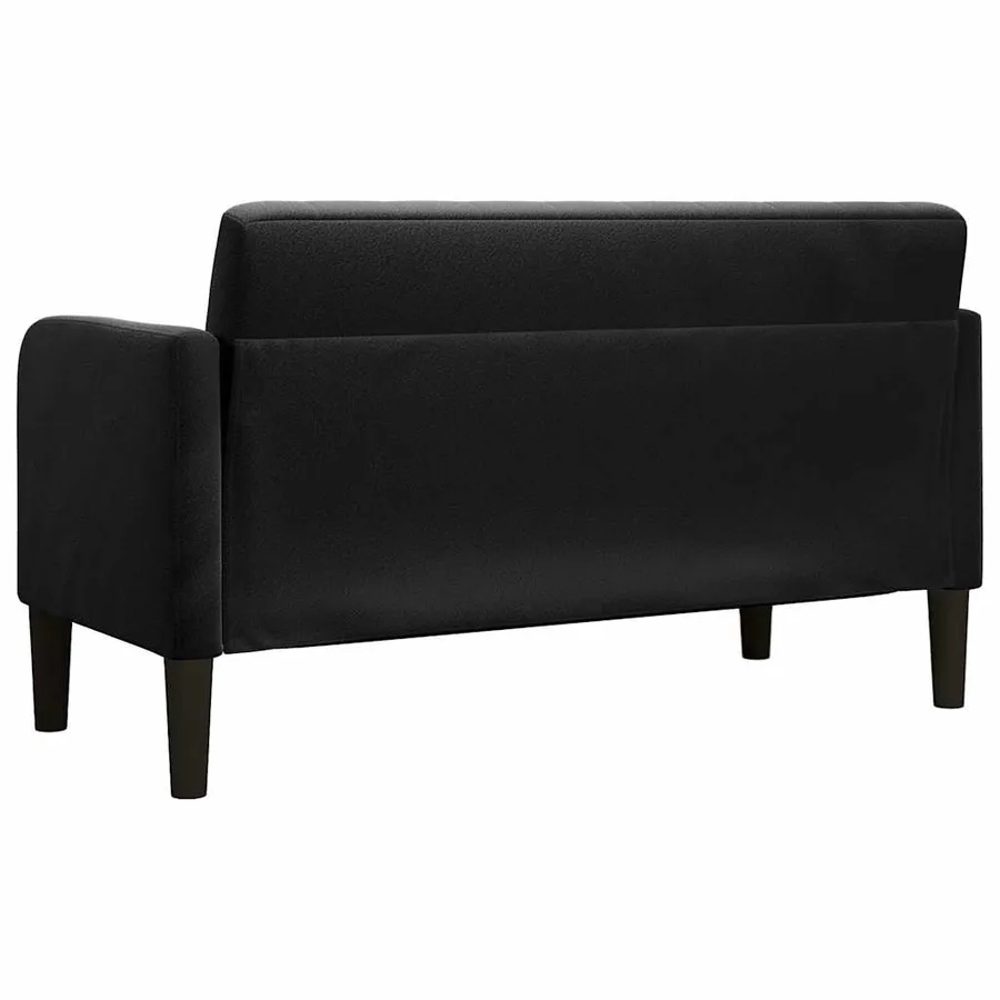 Canapé causeuse noir 109 cm velours - 5