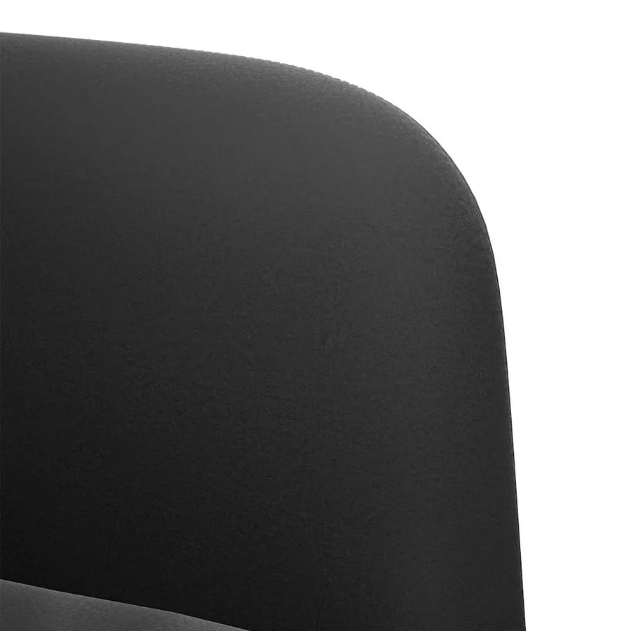 Canapé causeuse noir 109 cm velours - 6