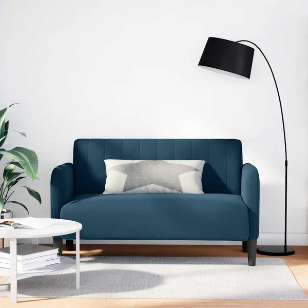 Canapé causeuse bleu 109 cm velours