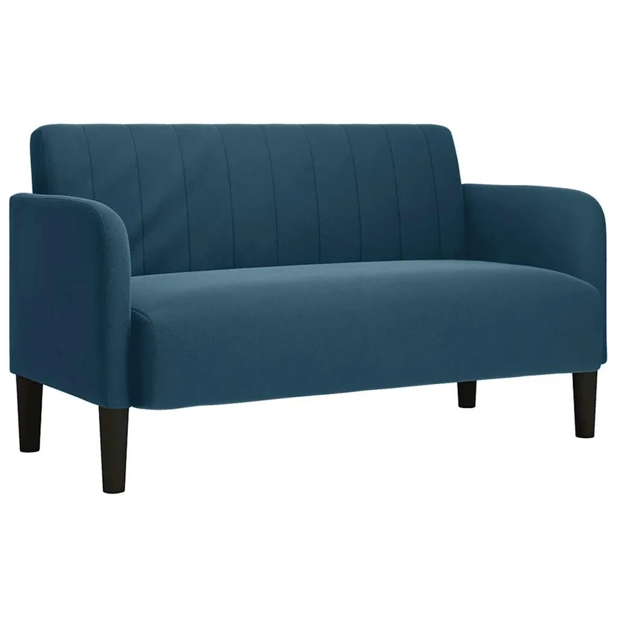 Canapé causeuse bleu 109 cm velours - 2