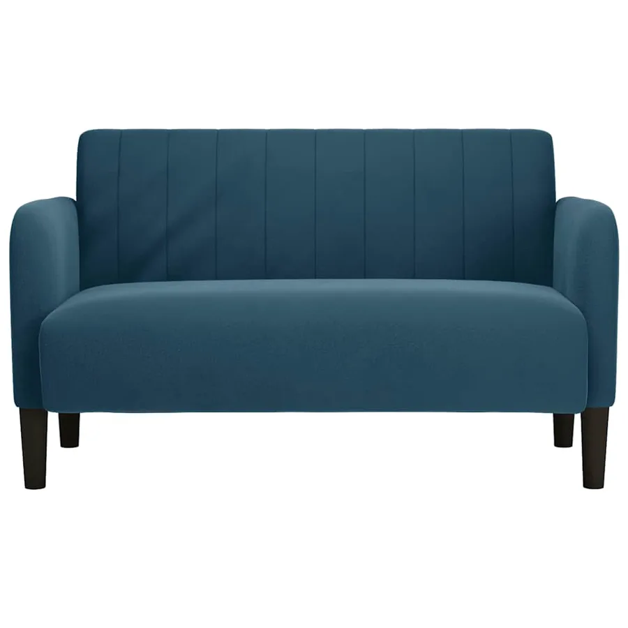Canapé causeuse bleu 109 cm velours - 3