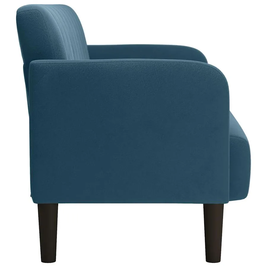 Canapé causeuse bleu 109 cm velours - 4