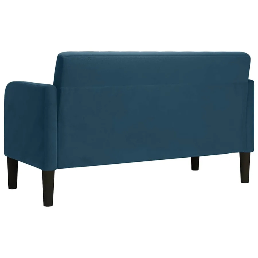 Canapé causeuse bleu 109 cm velours - 5