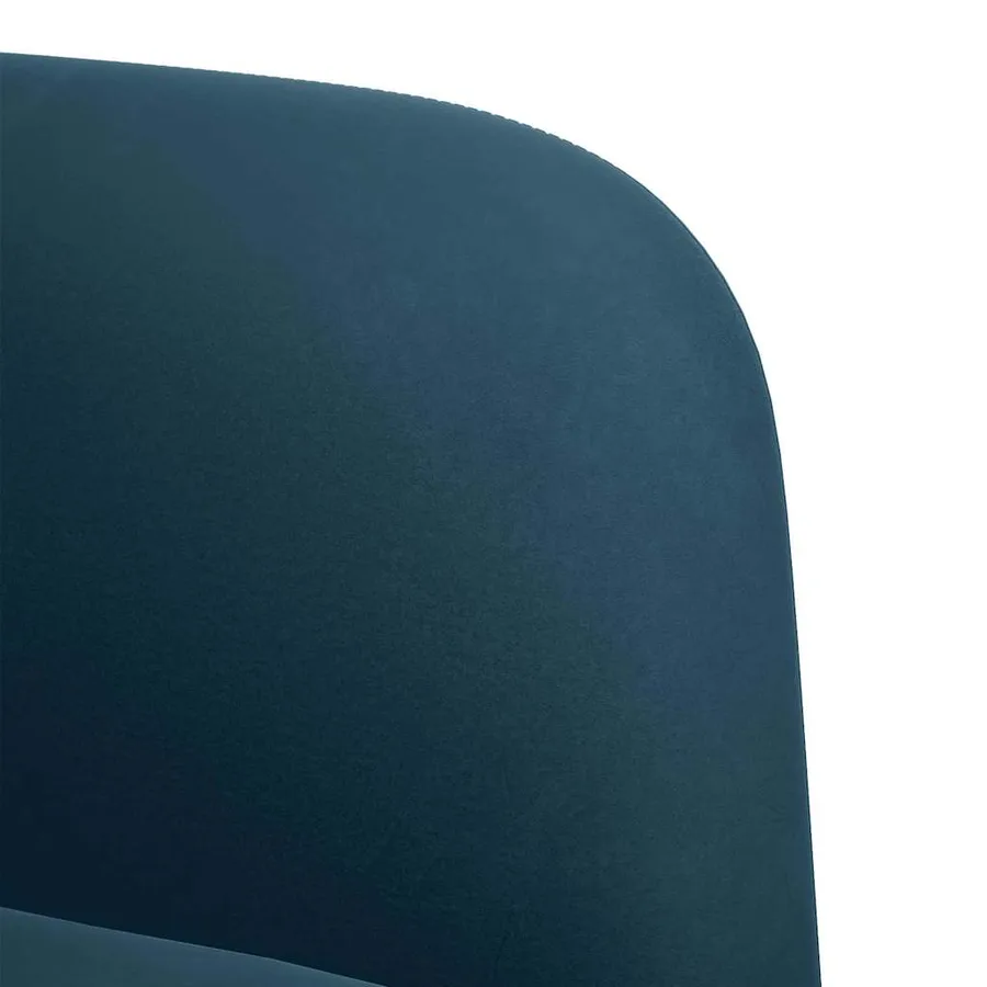 Canapé causeuse bleu 109 cm velours - 6