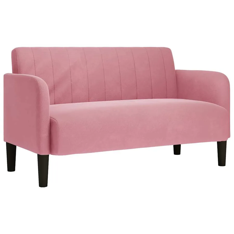 Canapé causeuse rose 109 cm velours - 2