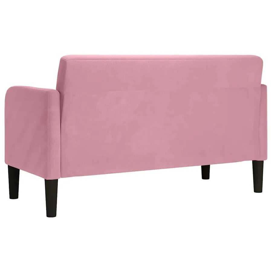 Canapé causeuse rose 109 cm velours - 5
