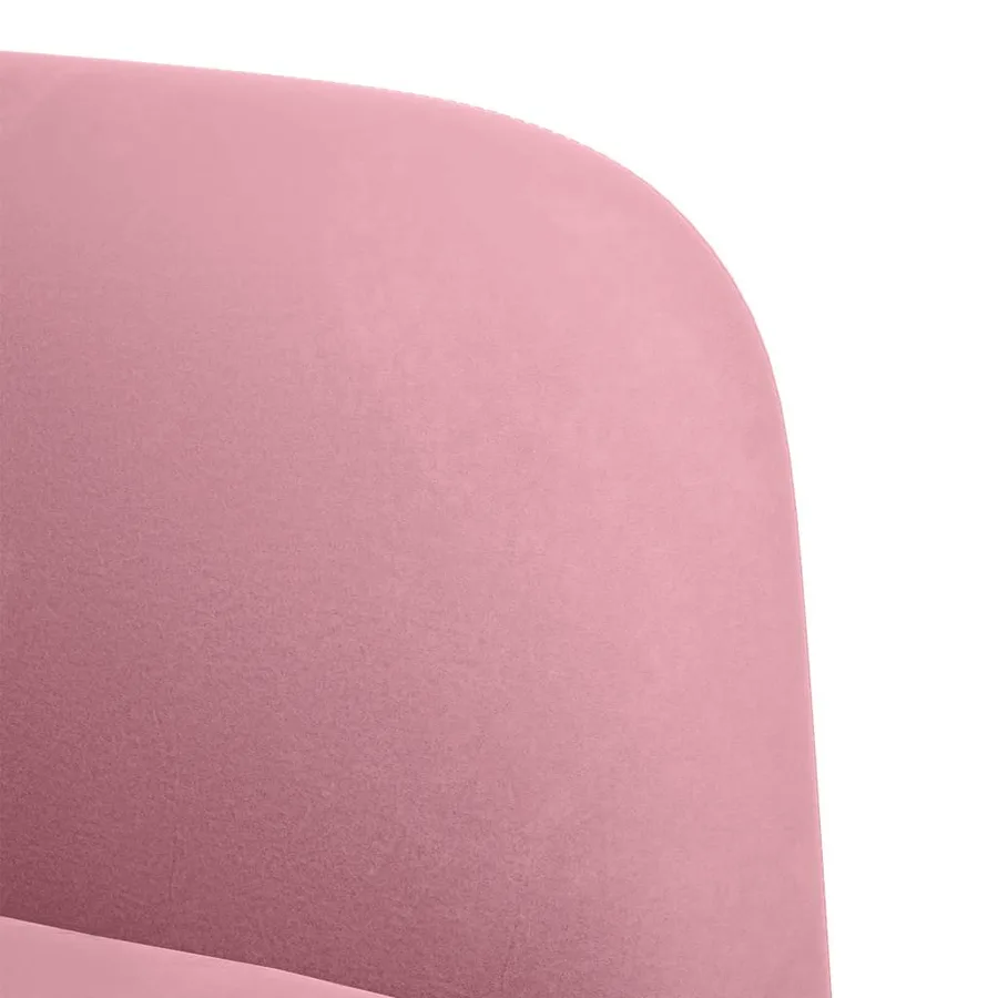 Canapé causeuse rose 109 cm velours - 6