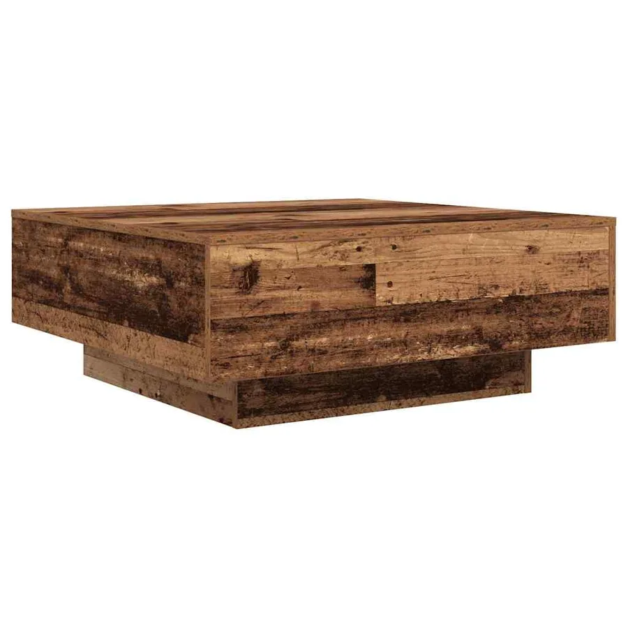 Table basse Ancien Bois et Bleu 80 x 80 x 31 cm - 5