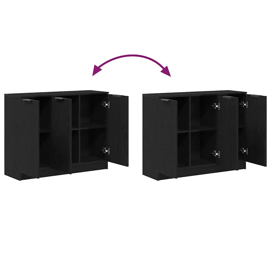 Buffet Chêne noir 90,5 x 30 x 70 cm Bois d'ingénierie - 11