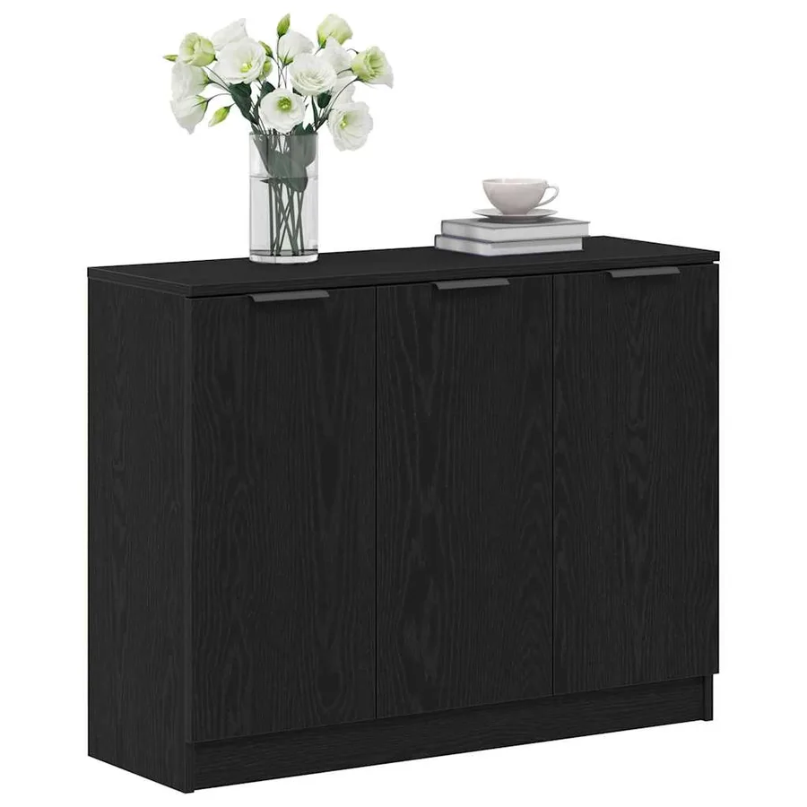 Buffet Chêne noir 90,5 x 30 x 70 cm Bois d'ingénierie - 3