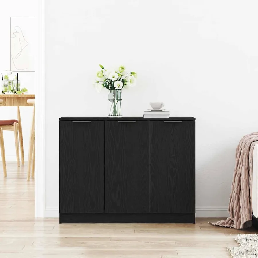 Buffet Chêne noir 90,5 x 30 x 70 cm Bois d'ingénierie - 4