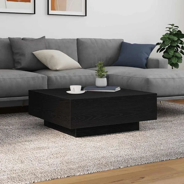 Table basse Chêne noir 80 x 80 x 31 cm Bois d'ingénierie