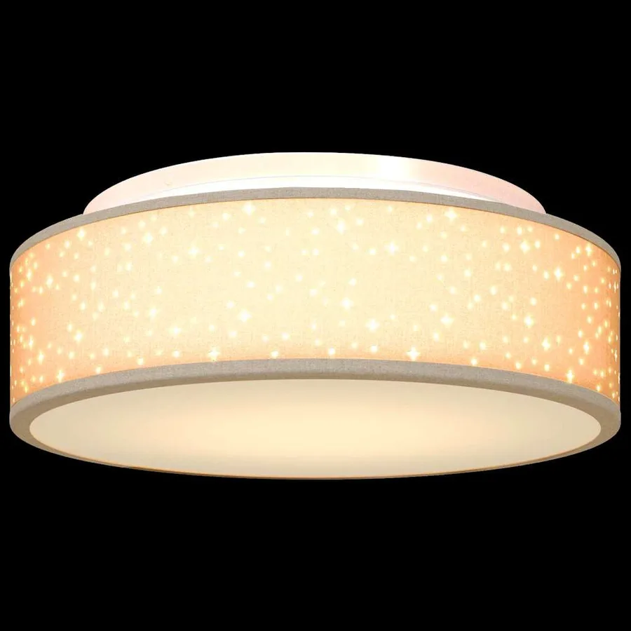 Lampe de plafond Taupe 38 x 38 x 13,5 cm tissu - 11