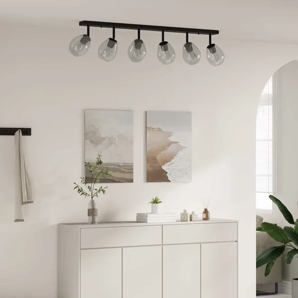 Spot de plafond Noir 110,5 x 13 x 26 cm Verre et métal