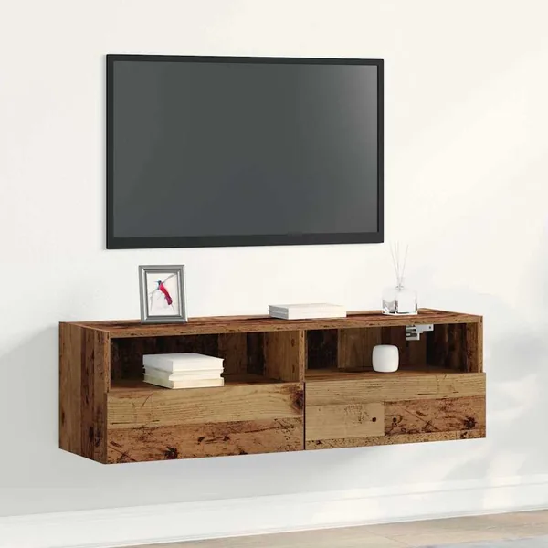 Meuble TV mural Bois ancien 100 x 30 x 30 cm Bois d'ingénierie