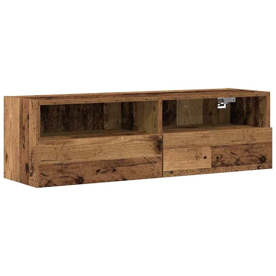 Meuble TV mural Bois ancien 100 x 30 x 30 cm Bois d'ingénierie - 2