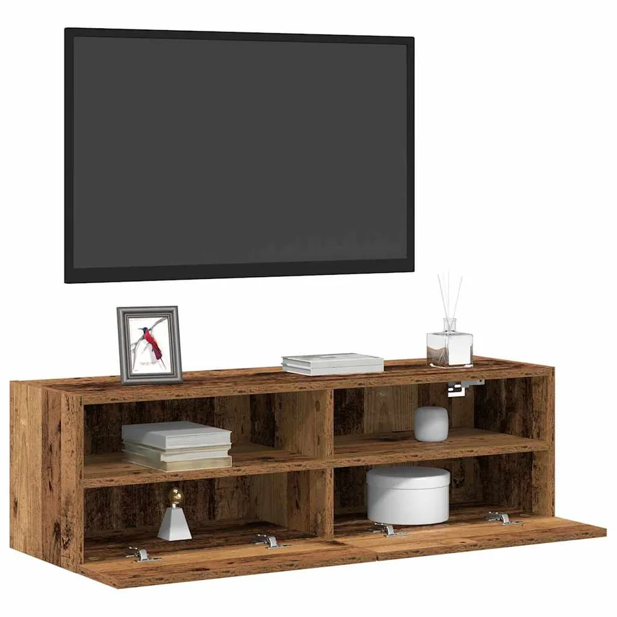 Meuble TV mural Bois ancien 100 x 30 x 30 cm Bois d'ingénierie - 3