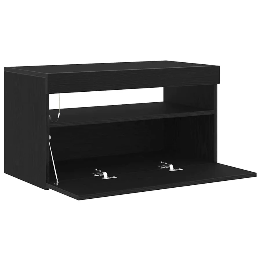 Meuble TV avec LED Chêne noir 75 x 35 x 40 cm Bois d'ingénierie - 5