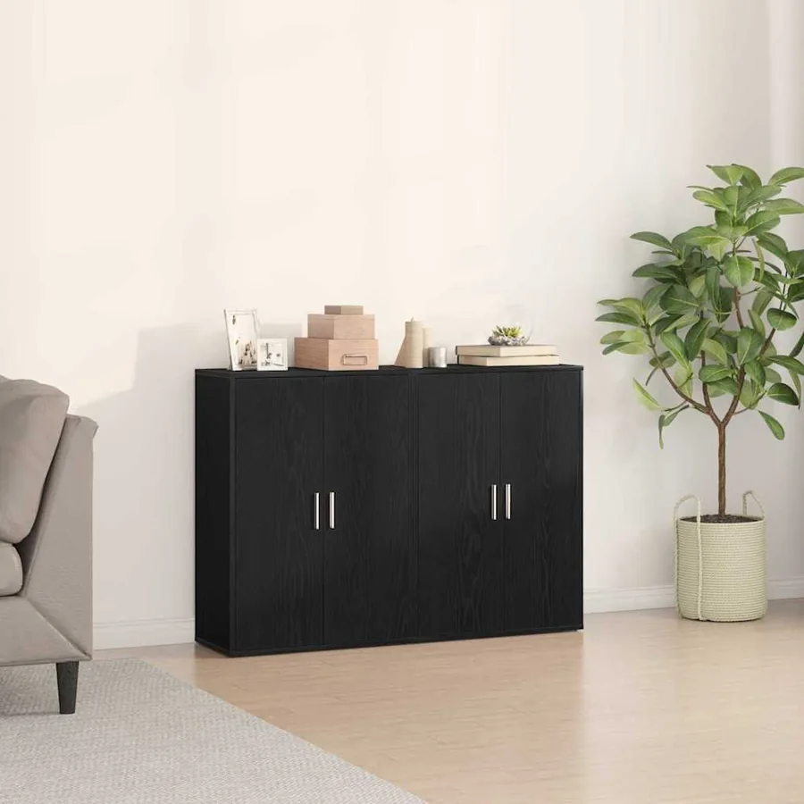 Buffet 2 pcs Chêne noir 60 x 31 x 84 cm Bois d'ingénierie