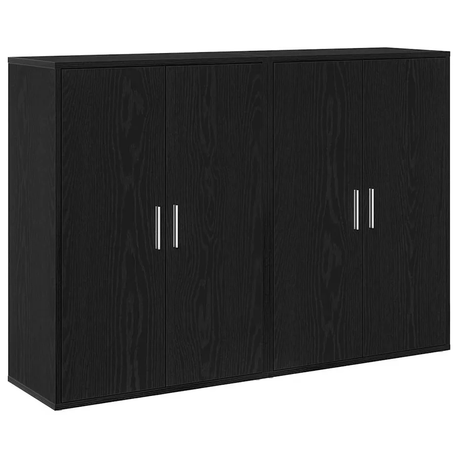Buffet 2 pcs Chêne noir 60 x 31 x 84 cm Bois d'ingénierie - 2