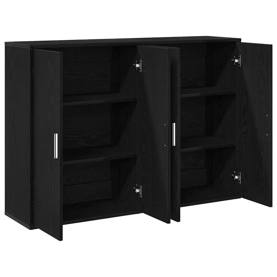 Buffet 2 pcs Chêne noir 60 x 31 x 84 cm Bois d'ingénierie - 5