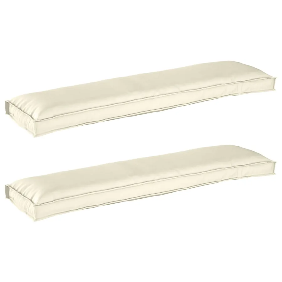 Set de coussins de palette 2 pcs Crème 150 x 40 x 8 cm