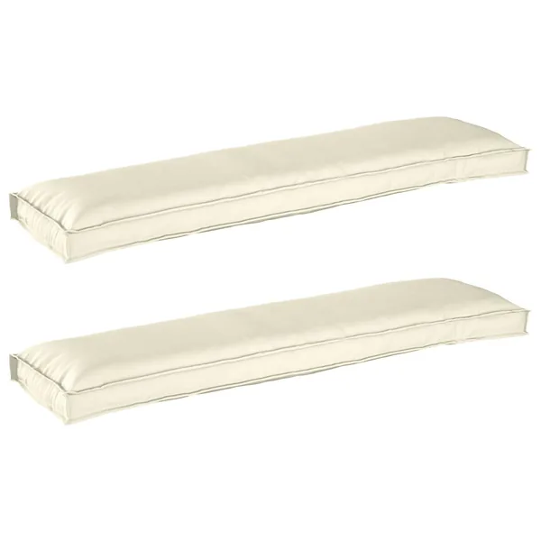 Set de coussins de palette 2 pcs Crème 150 x 40 x 8 cm