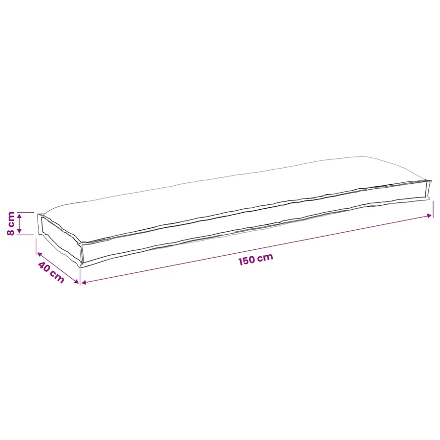 Set de coussins de palette 2 pcs Crème 150 x 40 x 8 cm - 8