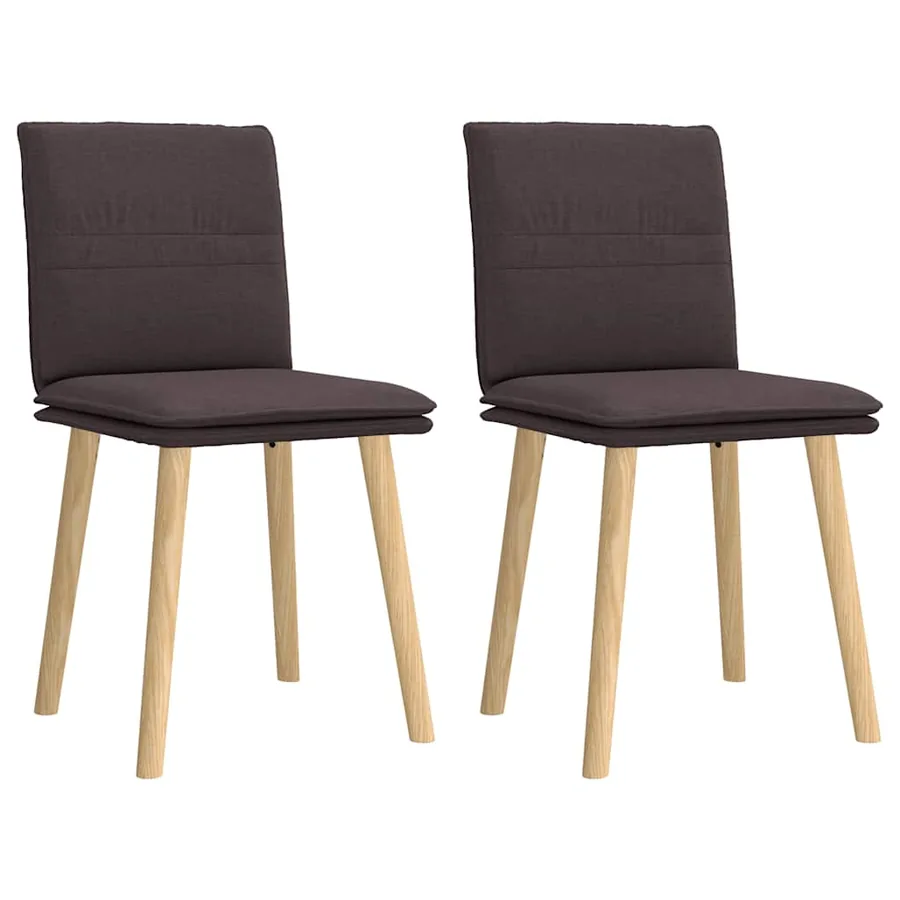 Chaises à manger lot de 2 marron foncé tissu