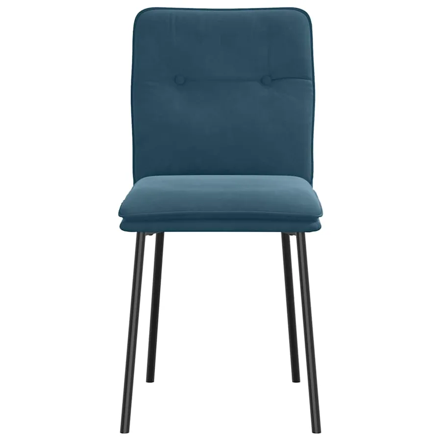 Chaises à manger lot de 4 Bleu Velours - 4
