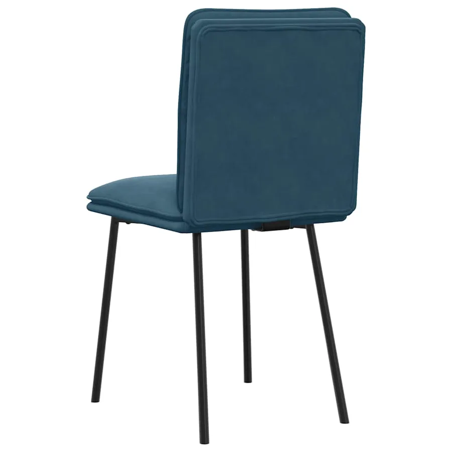 Chaises à manger lot de 4 Bleu Velours - 6