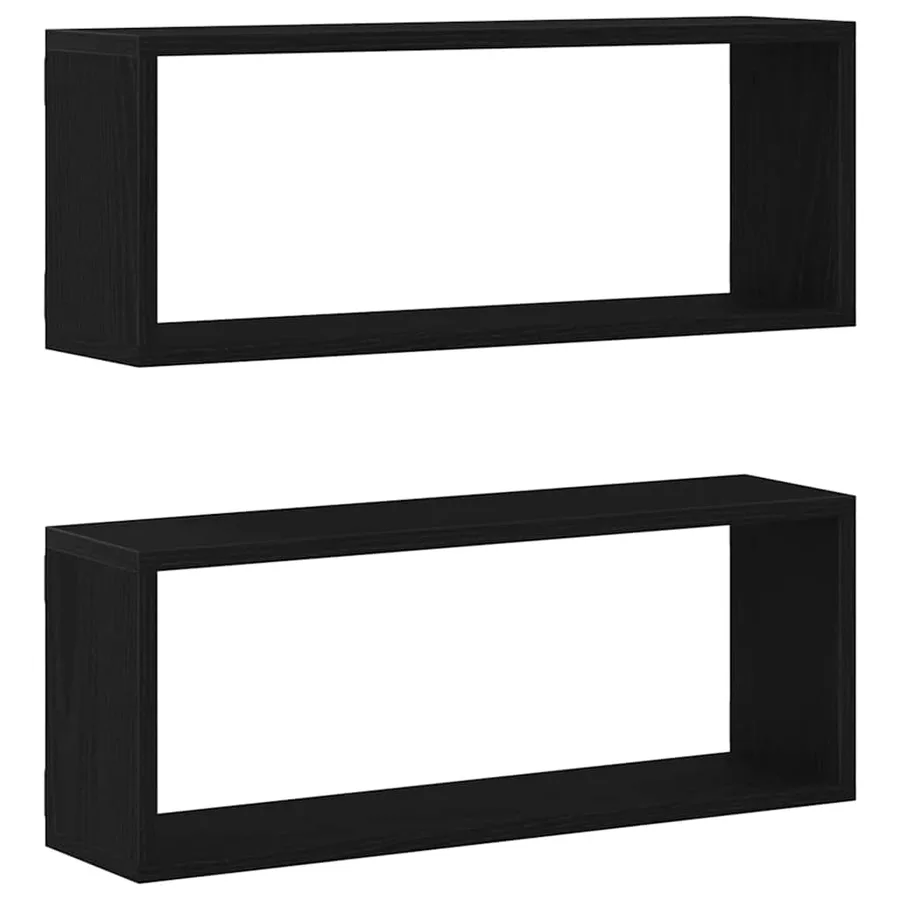 Étagères Murales avec étagère 2 pcs Chêne noir 60 x 15 x 23 cm - 2