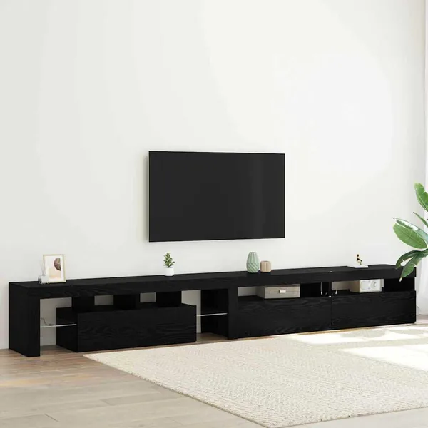 Meuble TV 3 pcs Chêne noir 290 x 36,5 x 40 cm Bois d'ingénierie
