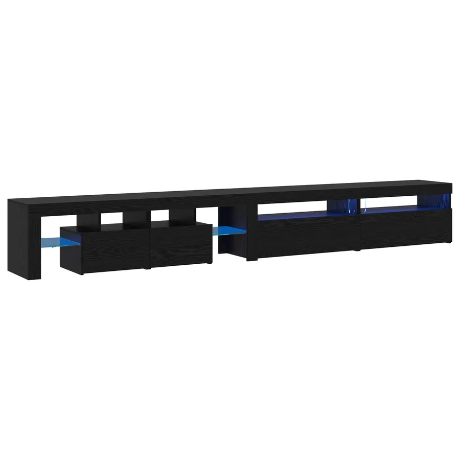 Meuble TV 3 pcs Chêne noir 290 x 36,5 x 40 cm Bois d'ingénierie - 2