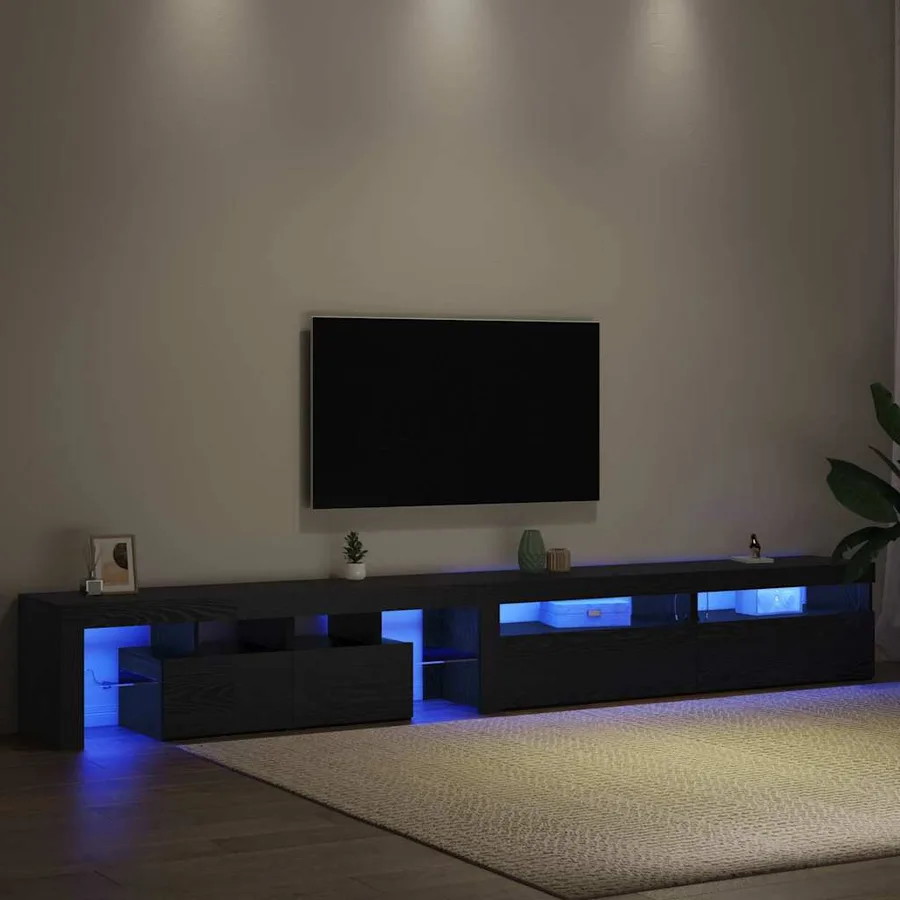 Meuble TV 3 pcs Chêne noir 290 x 36,5 x 40 cm Bois d'ingénierie - 5