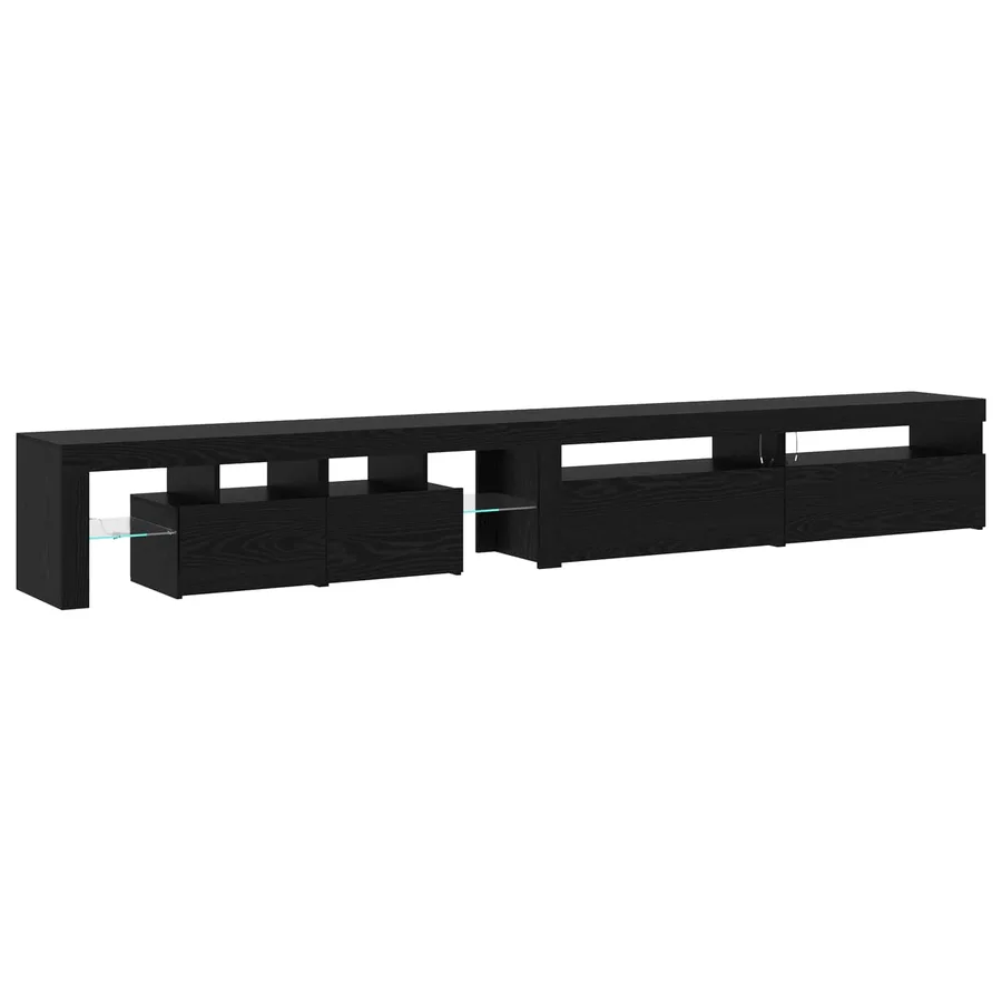 Meuble TV 3 pcs Chêne noir 290 x 36,5 x 40 cm Bois d'ingénierie - 9
