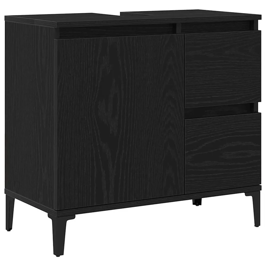 Cabinet de salle de bain avec tiroir Chêne noir 65 x 33 x 60 cm - 2