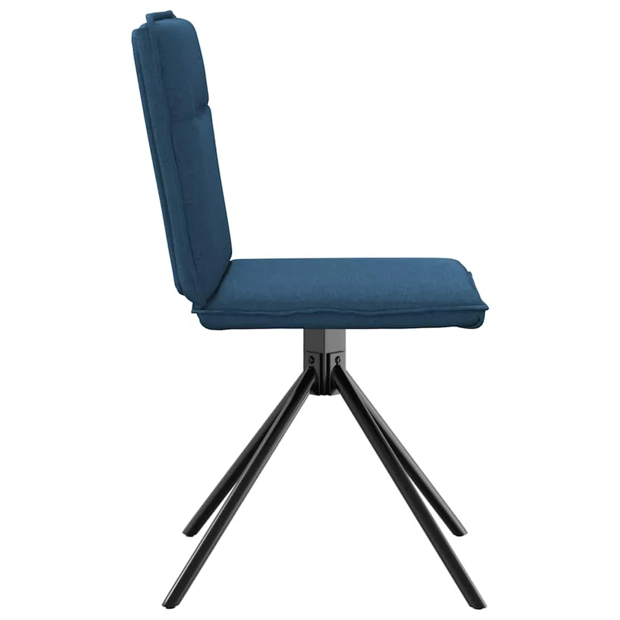 Chaises à manger lot de 4 bleu tissu - 5