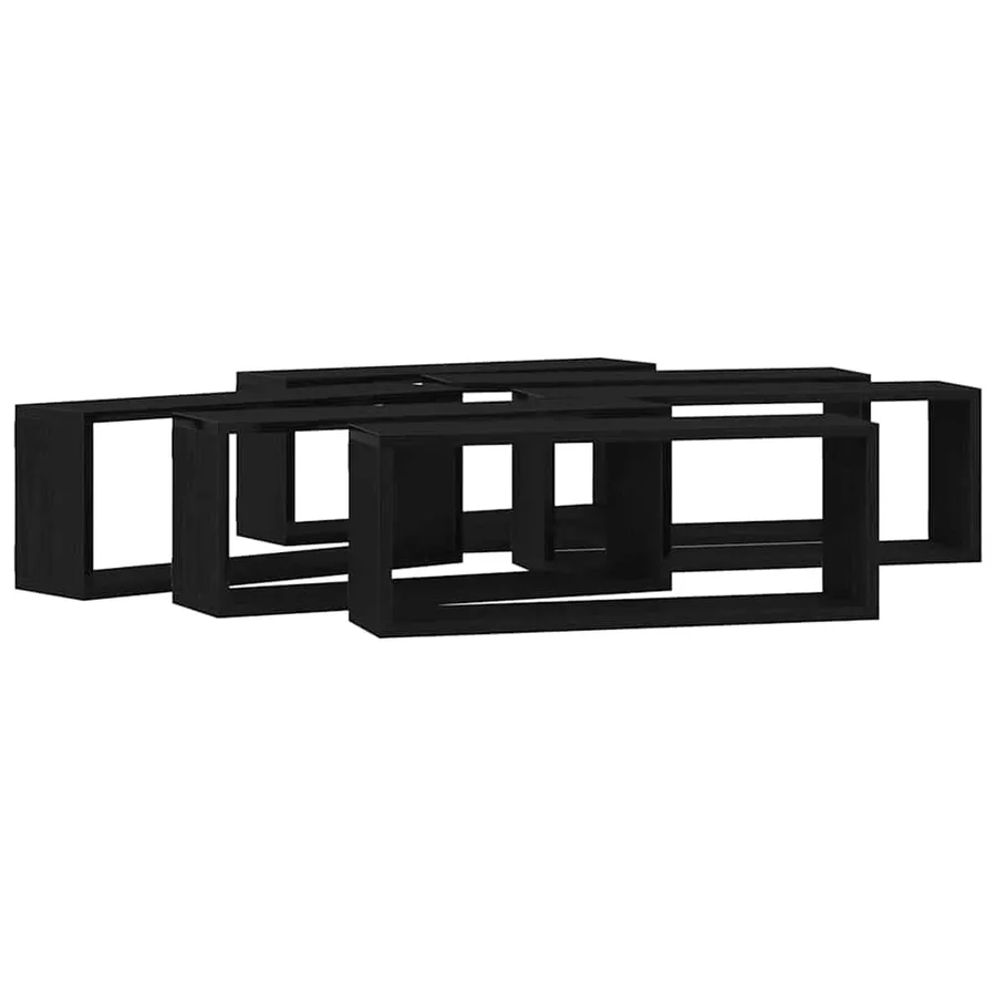 Étagères Murales avec étagère 6 pcs Chêne noir 60 x 15 x 23 cm - 5