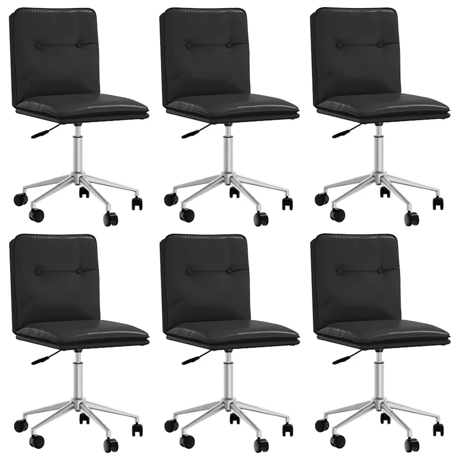 Chaises à manger lot de 6 noir similicuir - 2