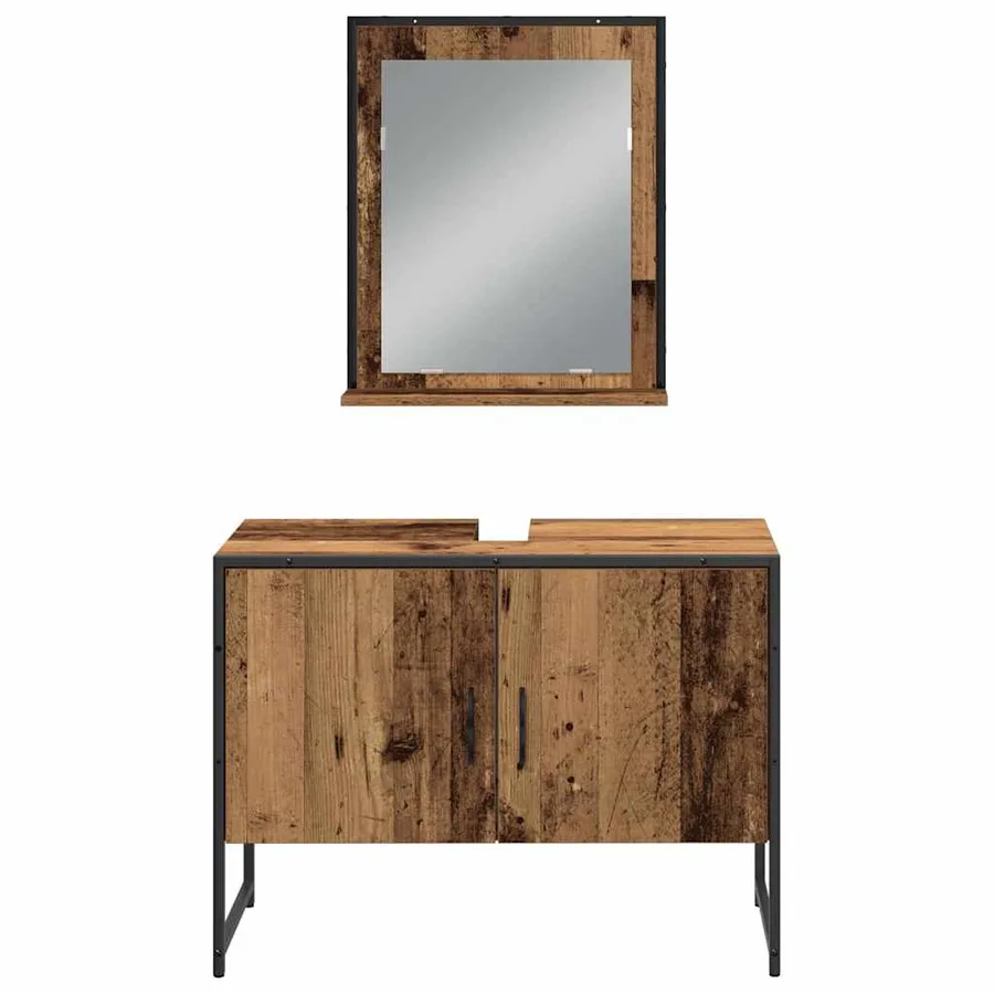 Ensemble de mobilier de salle de bain avec étagère 4 pcs Marron - 10