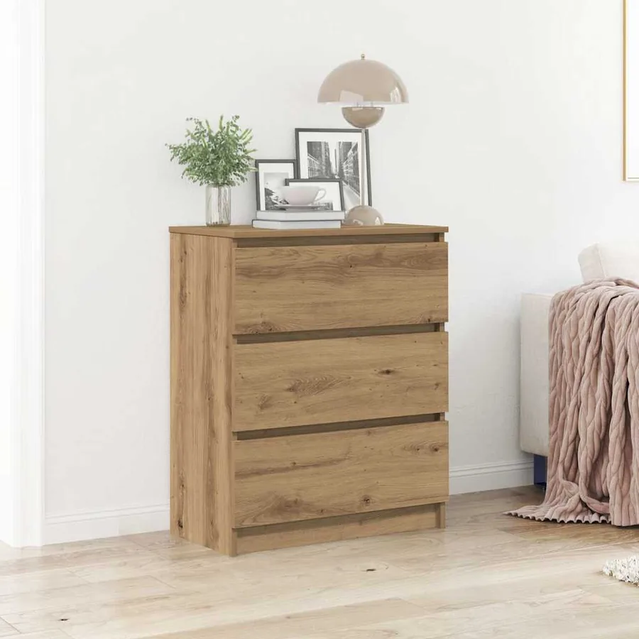 Buffet en chêne massif 60 x 35 x 76 cm bois d'ingénierie
