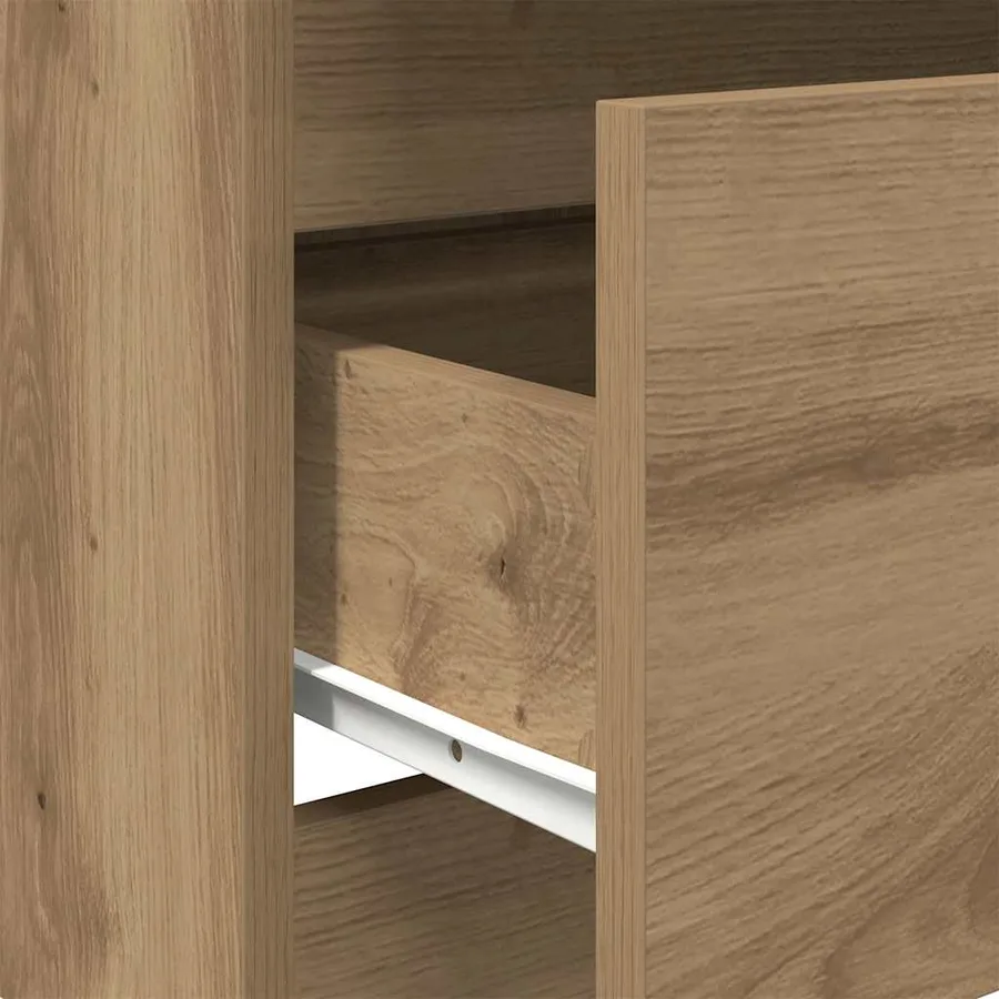 Buffet en chêne massif 60 x 35 x 76 cm bois d'ingénierie - 10
