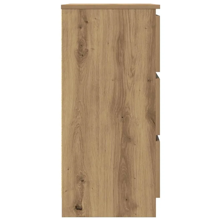 Buffet en chêne massif 60 x 35 x 76 cm bois d'ingénierie - 7