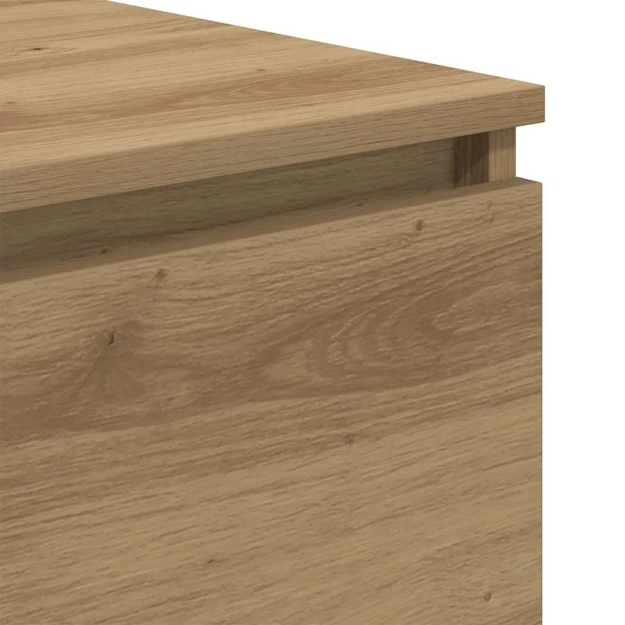 Buffet en chêne massif 60 x 35 x 76 cm bois d'ingénierie - 9