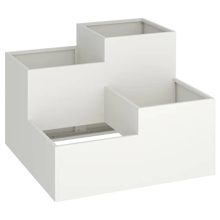 Cache-pot de jardin Blanc 80 x 80 x 60 cm Acier - 2