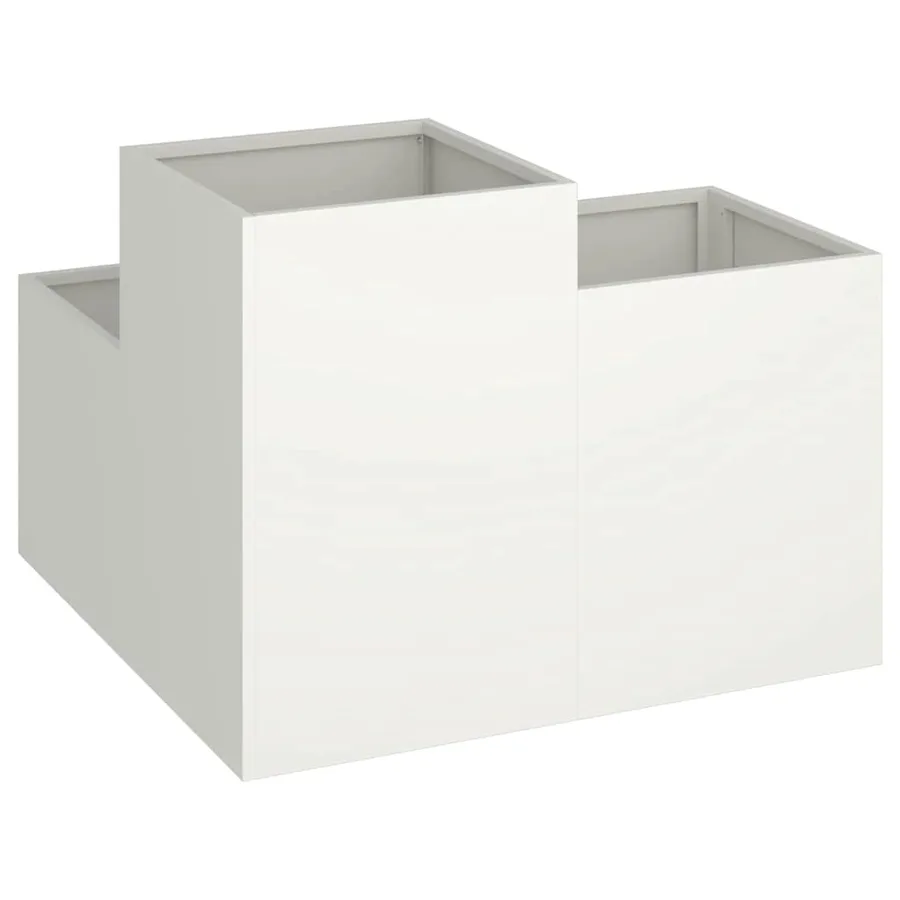 Cache-pot de jardin Blanc 80 x 80 x 60 cm Acier - 5