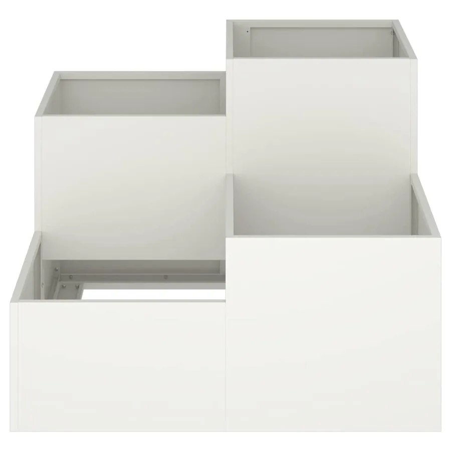 Cache-pot de jardin Blanc 80 x 80 x 60 cm Acier - 6