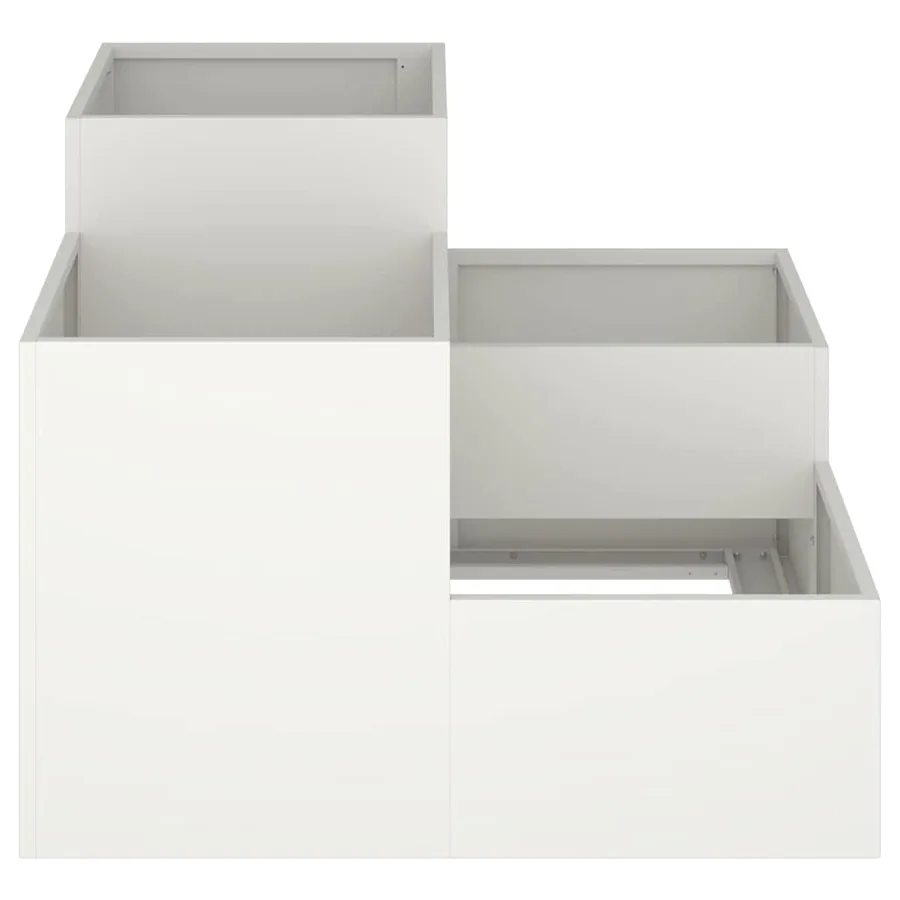 Cache-pot de jardin Blanc 80 x 80 x 60 cm Acier - 7